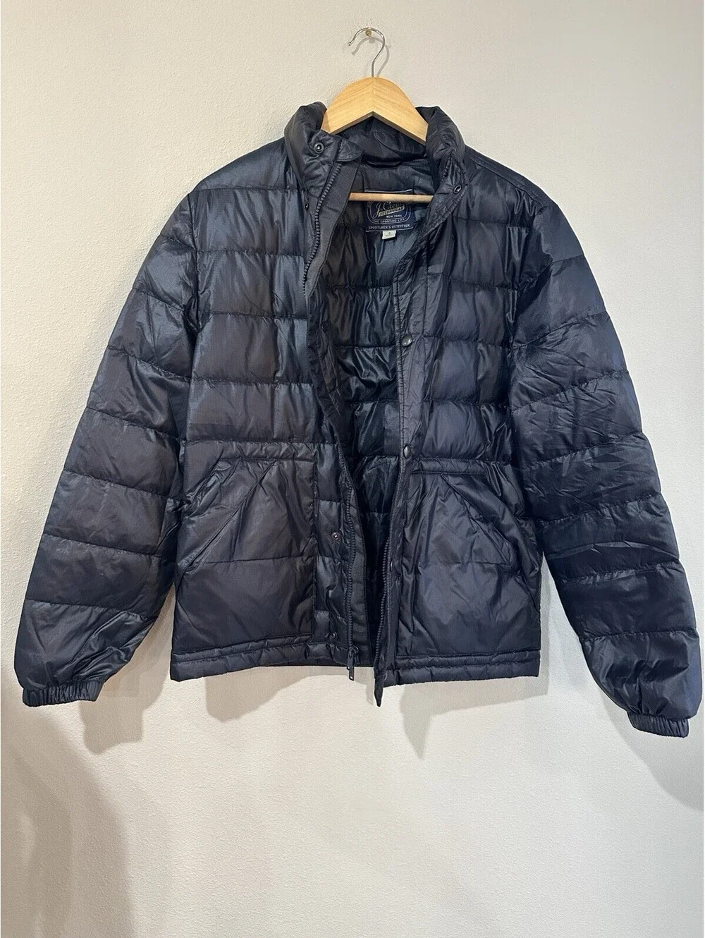 J. Crew Men’s Down-Filled Quilted Puffer Jacket Men’s MEDIUM Black Excellent